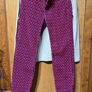 Vineyard vines, pink,‎ and Black Geometric Patterned Pants vineyard vines
